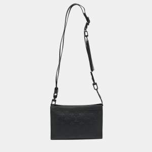 مملوكة مسبقًا Louis Vuitton Gaston Black Monogram Shadow Leather Wearable Wallet