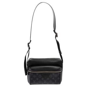 مملوكة مسبقًا Louis Vuitton Black Taiga Leather and Monogram Eclipse Canvas Outdoor Messenger Bag