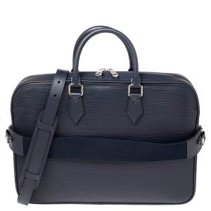 Pre Owned Louis Vuitton Navy Blue Epi Leather Dandy MM Briefcase