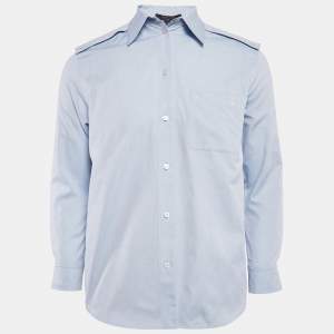 Louis Vuitton Light Blue Cotton Button Front Shirt S