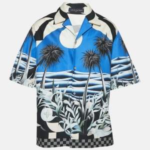Louis Vuitton Blue Damier Pacific Cotton Short Sleeve Shirt 4L