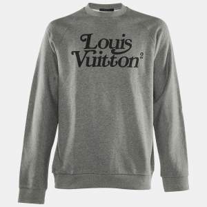 Louis Vuitton x Nigo Grey Logo Print Cotton Sweatshirt XXL 