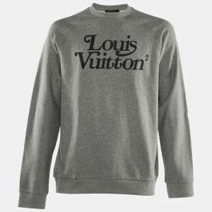 Louis Vuitton x Nigo Grey Logo Print Cotton Sweatshirt L