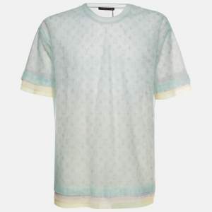 مملوكة مسبقًا Louis Vuitton Multicolor Monogram Tulle Layered T-Shirt S