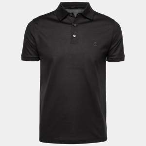 Louis Vuitton Black Cotton Polo T Shirt S