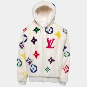 Louis White/Multicolor Monogram Mink Fur Jacket M