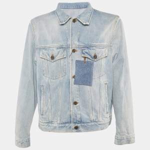 Louis Vuitton Blue Washed Denim Button Front Jacket XXL
