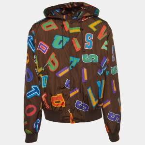  Louis Vuitton X NBA Multicolor Letters Print Nylon Hooded Jacket XXL