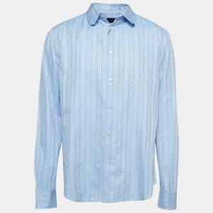 Louis Vuitton Blue Striped Cotton Regular Fit Shirt XL