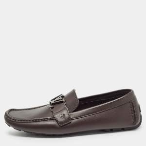 Louis vuitton Brown Leather Monte Carlo Loafers Size 43