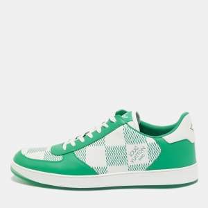 Louis Vuitton Green/White Canvas and  Leather Rivoli Low Top Sneakers Size 41