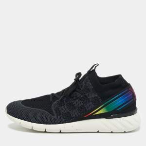 Louis Vuitton Black Knit Fabric Fastlane Lace Up Sneakers Size 44