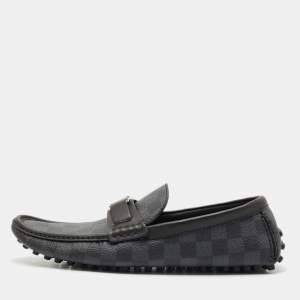 Louis Vuitton Damier Graphite Canvas Hockenheim Loafers Size 43
