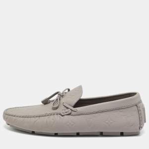 مملوكة مسبقًا Louis Vuitton Driver Size 43 Grey Antarctica Monogram Leather Loafers