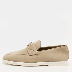 مملوكة مسبقًا Louis Vuitton Estate Size 41.5 Beige Suede Slip On Loafers