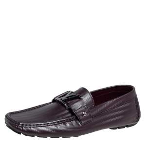 Louis Vuitton Burgundy Patent Leather Monte Carlo Loafers Size 41.5