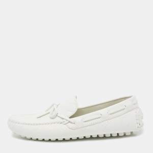 مملوكة مسبقًا حذاء لوفرز لوي فيتون أريزونا موسكان جلد مونوغرامي أبيض سليب أون مقاس 42