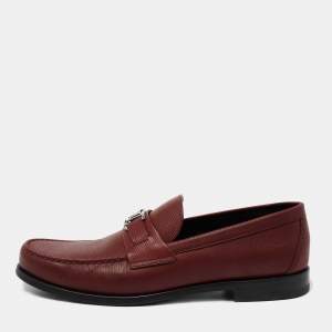 Pre Owned Louis Vuitton Burgundy Epi Leather Major Slip On Loafers Size 44