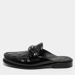 Louis Vuitton Black Leather  Moajor Mule Sandals Size 42