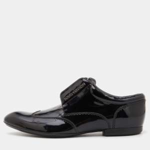 Louis Vuitton Black Patent Leather Lace Up Derby Size 42