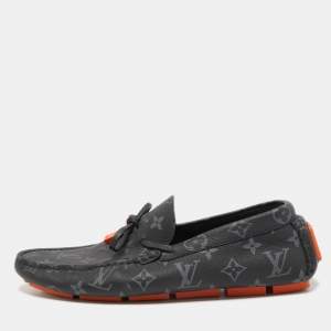 Louis Vuitton Two Tone Monogram Leather Driver Loafers Size 41.5