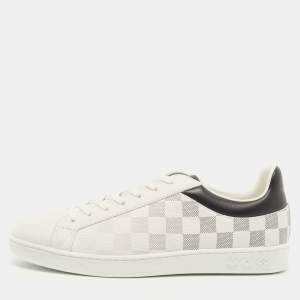 Louis Vuitton White/Black Leather Gradient Check Print Luxembourg Sneakers Size 40
