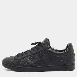 Louis Vuitton Black Leather Luxembourg Sneakers Size 45
