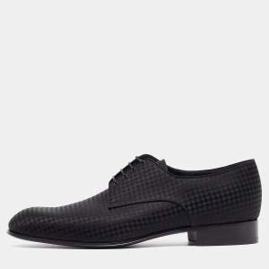 Louis Vuitton Black Petit Damier Fabric Solferino Derby Size 42