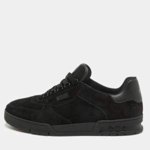 Louis Vuitton Black Suede LV Trainer Sneakers Size 45