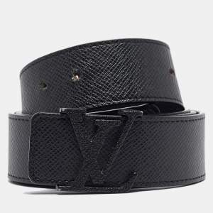 Louis Vuitton Black Leather LV Initiales Belt 100CM