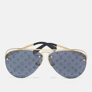 Louis Vuitton Grey/Gold Z1172W Monogram Grease Aviator Sunglasses