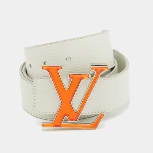 Louis Vuitton White Leather LV Prism Initiales Belt 95 CM