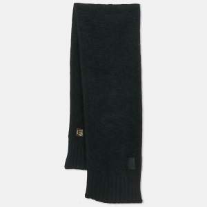 Louis Vuitton Black Damier Cashmere Knit Scarf