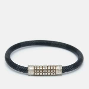 Louis Vuitton Digit Damier Coated Canvas Silver Tone Bracelet 