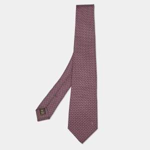 Louis Vuitton Pink/Blue Printed Silk Classic Tie 