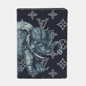 Louis Vuitton Ink Monogram Savane Elephant Canvas Chapman Passport Holder