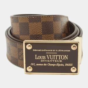 Louis Vuitton Damier Ebene Canvas Inventeur Reversible Belt 85CM