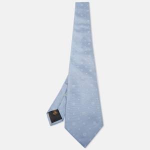 Louis Vuitton Blue Patterned Traditional Tie