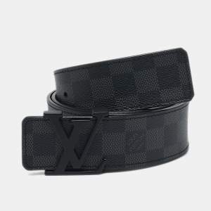 Louis Vuitton Damier Graphite Canvas LV Initiales Belt 90CM