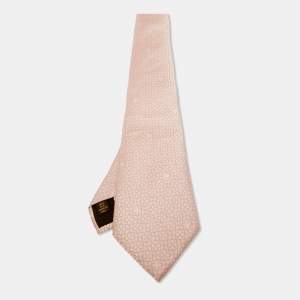 Louis Vuitton Pink Floral LV Jacquard Silk Tie