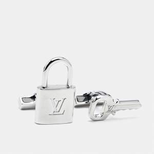 Pre Owned Louis Vuitton Lock and Key Sterling Silver Cufflinks