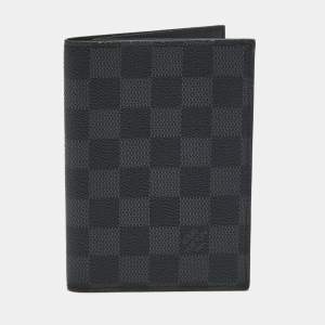 Pre Owned Louis Vuitton Passport Cover Damier Graphite Canvas