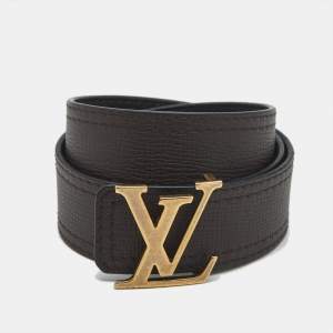 Pre Owned Louis Vuitton LV Initiales 100 CM Reversible Buckle Belt Brown/Black Leather