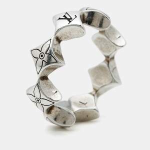 Pre Owned Louis Vuitton LV Spiky Flower Sterling Silver Ring Size 62