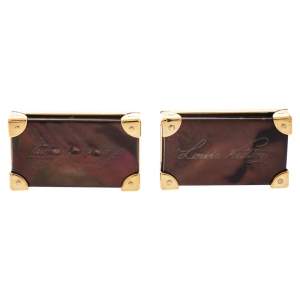 Louis Vuitton Brown Signature Rectangular Cufflinks 
