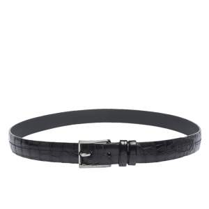 Louis Vuitton Black Crocodile Buckle Belt 120CM