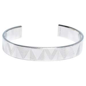 Louis Vuitton Silver Tone Shadow V Open Cuff Bracelet