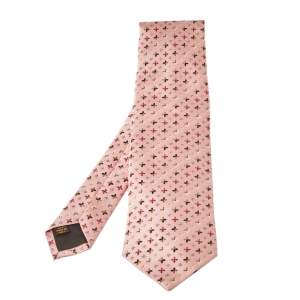 مملوكة مسبقًا Louis Vuitton Pink Monogram Jacquard Silk Tie