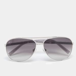 Pre Owned Louis Vuitton Silver/Grey Gradient Z0340U Attitude Pilote Aviator Sunglasses