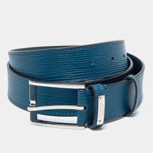 مملوكة مسبقًا Louis Vuitton Cyan Epi Leather Legend Buckle Belt 95CM